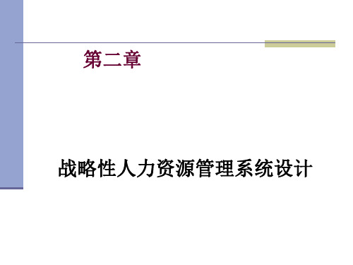 战略性人力资源管理系统设计方案(PPT 42页)