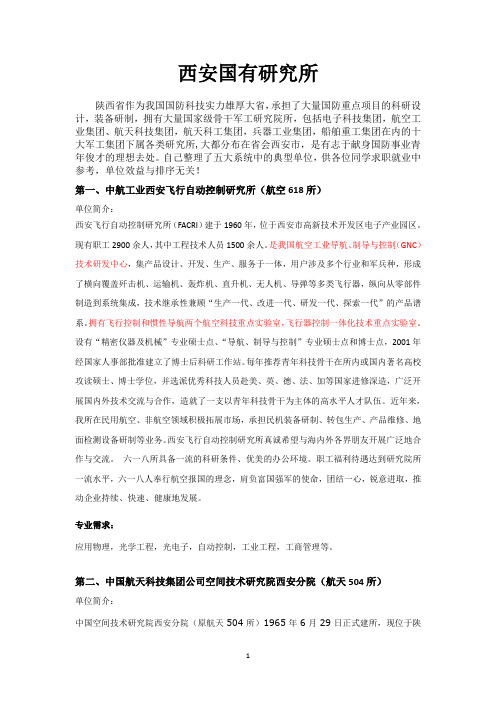 西安国有研究所就业指导