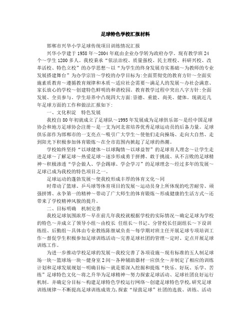 足球特色学校汇报材料4