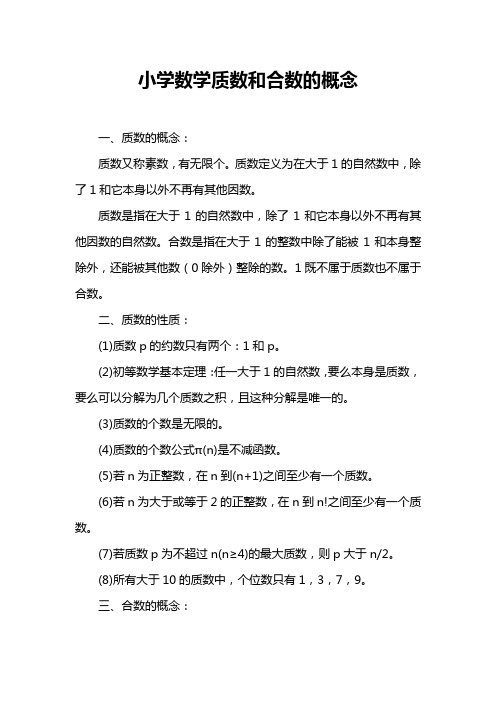 小学数学质数和合数的概念