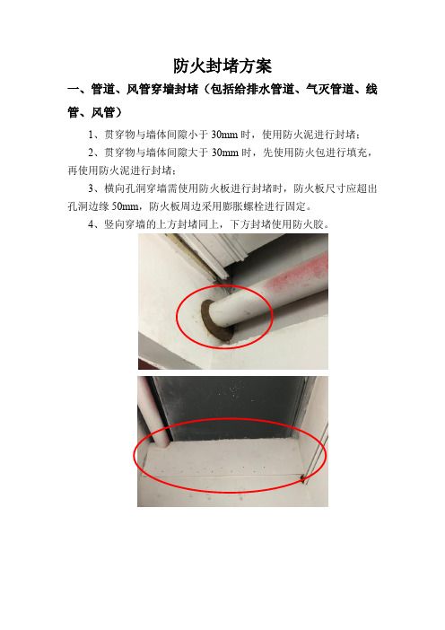 防火封堵方案