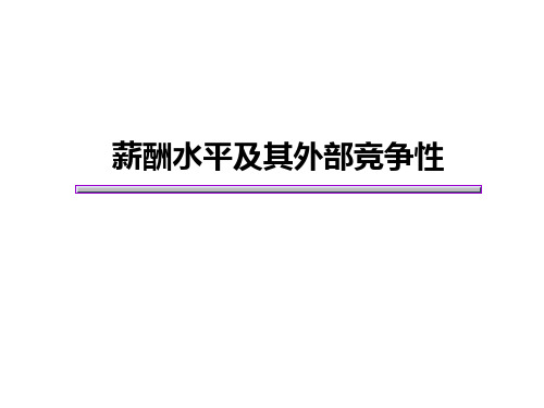 薪酬水平及外部竞争性