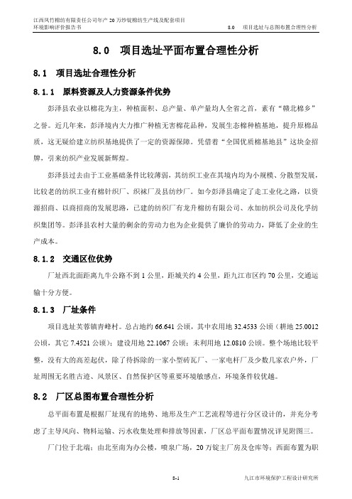 8  选址及总图布置分析