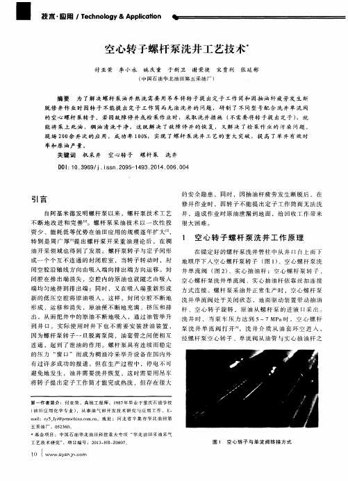 空心转子螺杆泵洗井工艺技术