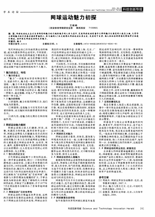 网球运动魅力初探