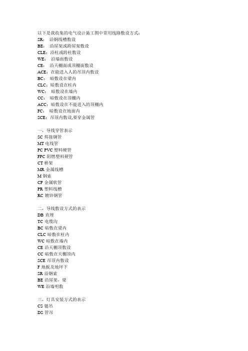 安装工程常用代号