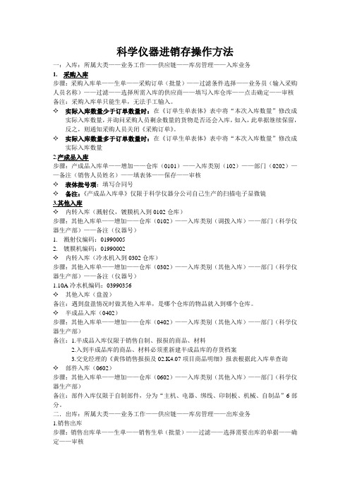 进销存操作方法