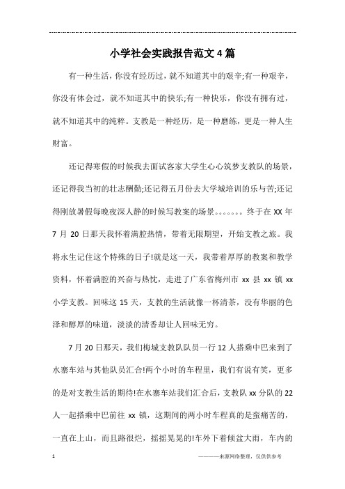 小学社会实践报告范文4篇