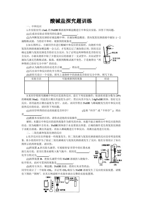 酸碱盐探究题训练