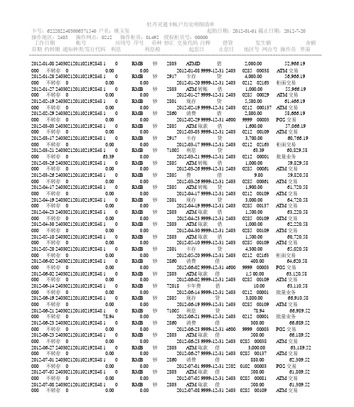 工行流水账样式