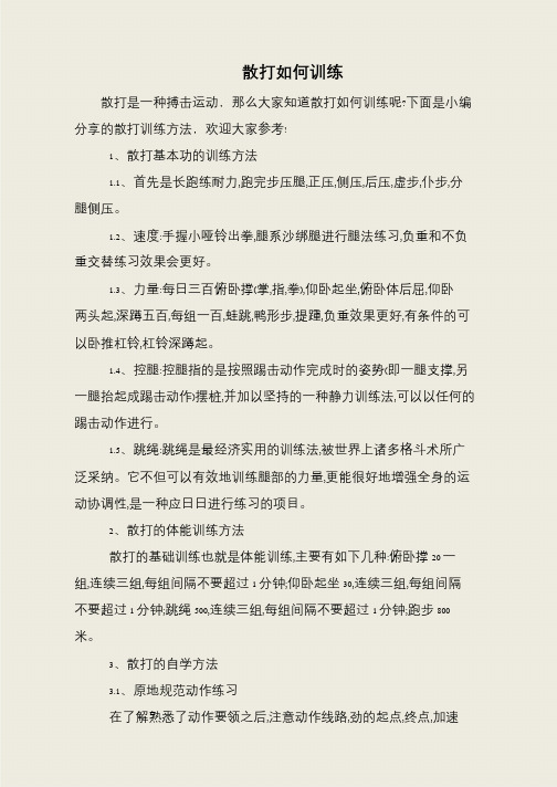 散打如何训练