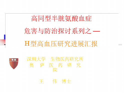 H型高血压与心脑血管疾病精
