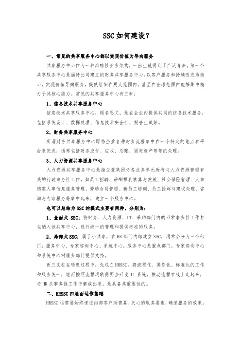如何建设人力资源SSC