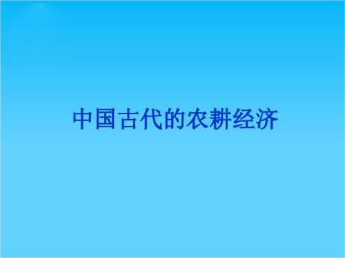 高三历史二轮复习课件中国古代的农耕经济1