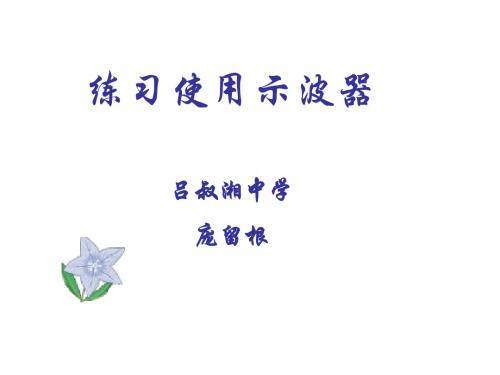 高考物理练习使用示波器(教学课件201908)
