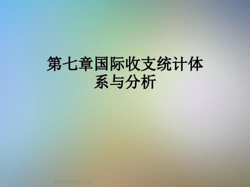 第七章国际收支统计体系与分析
