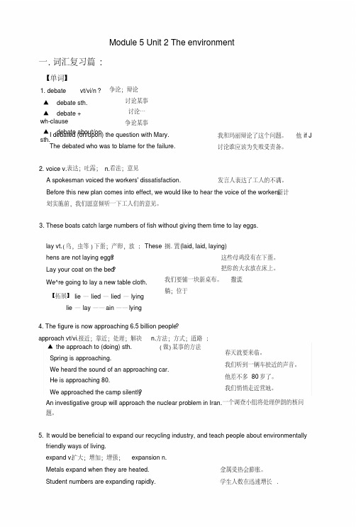 【个人精品制作】译林牛津版高中英语模块5第2单元The-environment词汇复习篇.doc