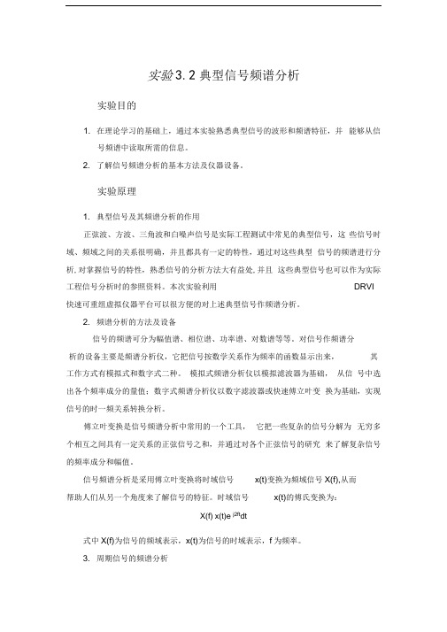 实验：典型信号频谱分析