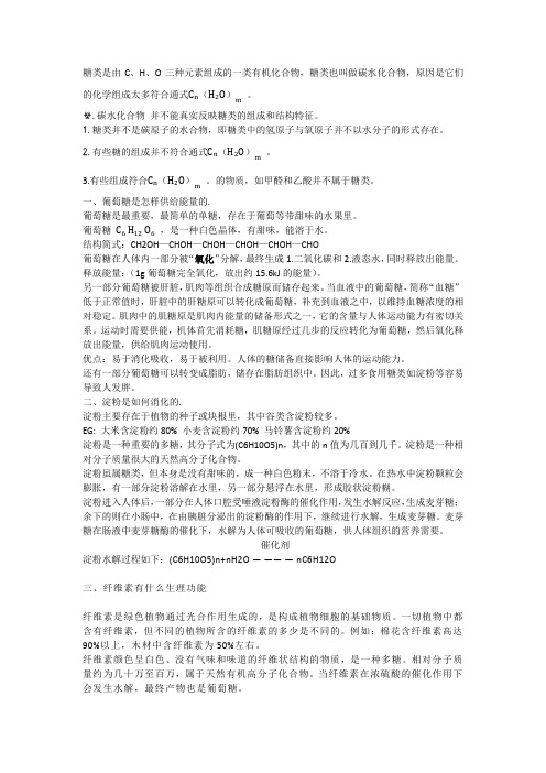 生命的基础能源——糖类