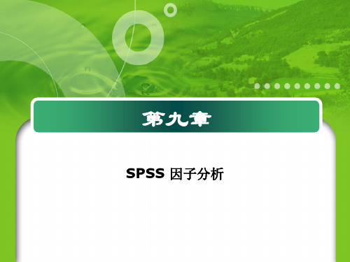 SPSS第九章 因子分析