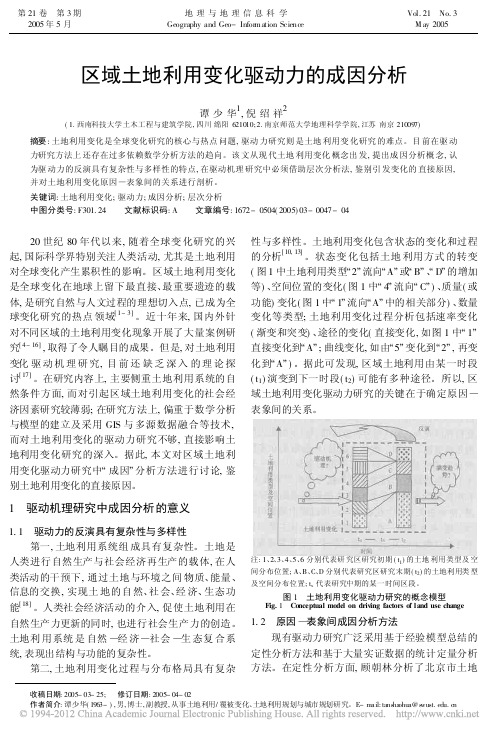 区域土地利用变化驱动力的成因分析