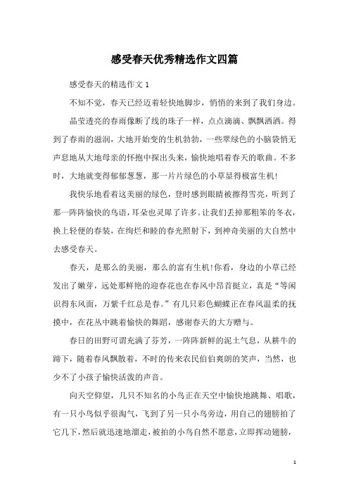感受春天优秀精选作文四篇
