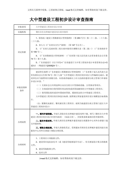 大中型建设工程初步设计审查