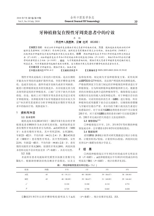 牙种植修复在慢性牙周炎患者中的疗效