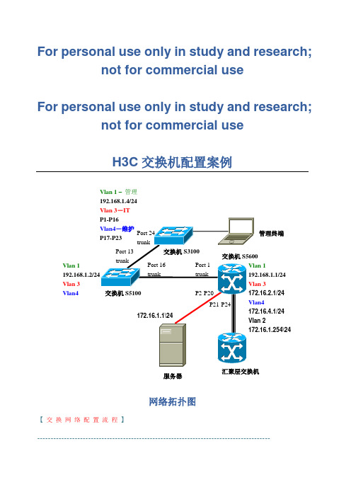 三层交换机 H3C交换机配置(三层交换机配置流程)