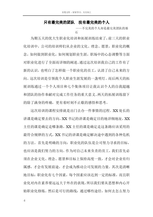 只有最好的团队没有最好的个人