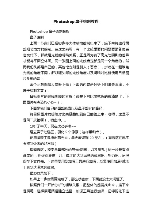 Photoshop鼻子绘制教程