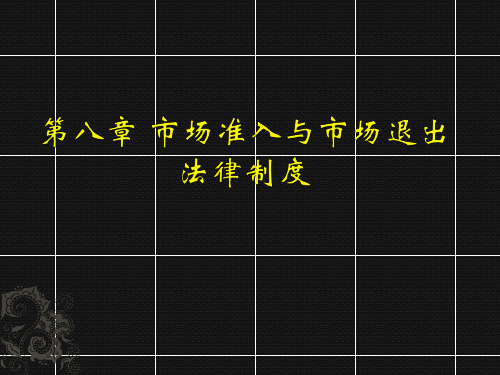 2021年第八章 市场准入与市场退出