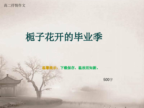 高二抒情作文《栀子花开的毕业季》500字