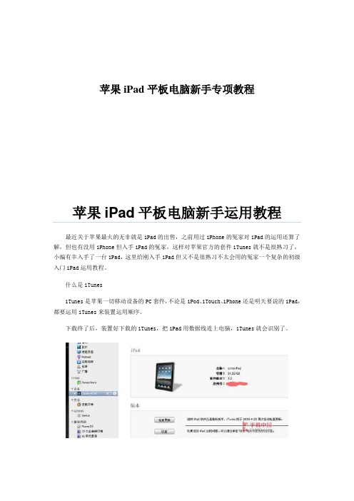苹果iPad平板电脑新手专项教程