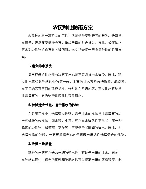 农民种地防雨方案
