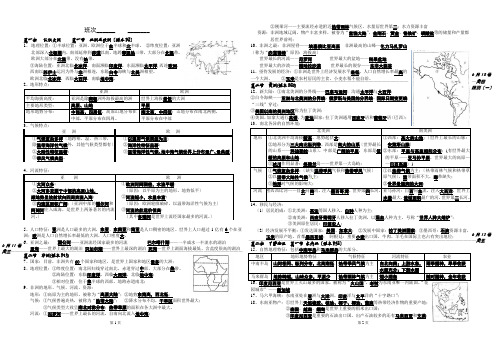 湘教版七年级地理下册复习提纲(附图版)