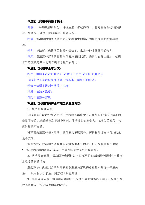 七年级奥数之浓度配比