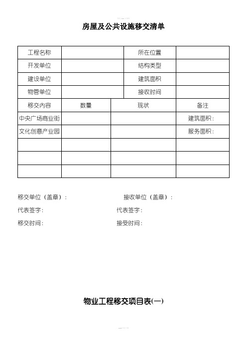 物业移交表格(全套)
