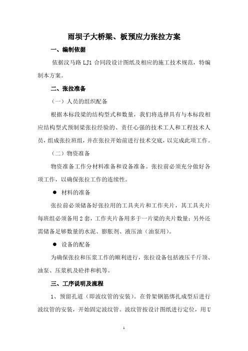 后张法预应力梁张拉施工方案