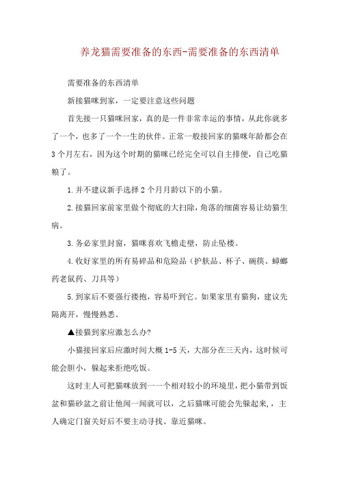养龙猫需要准备的东西-需要准备的东西清单