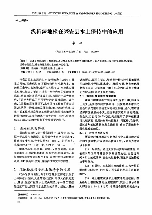 浅析湿地松在兴安县水土保持中的应用