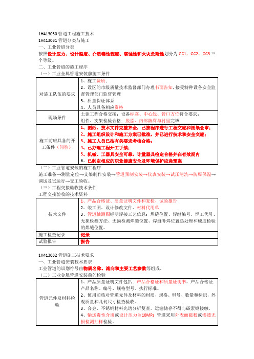 一建机电实务-管道工程施工技术