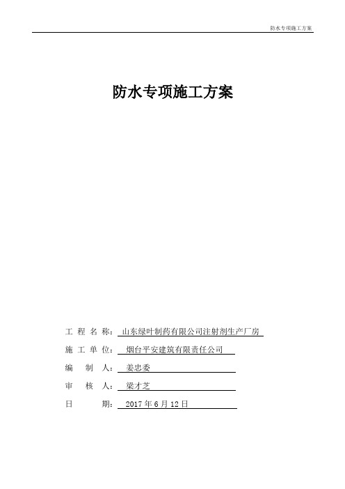 防水工程专项施工方案