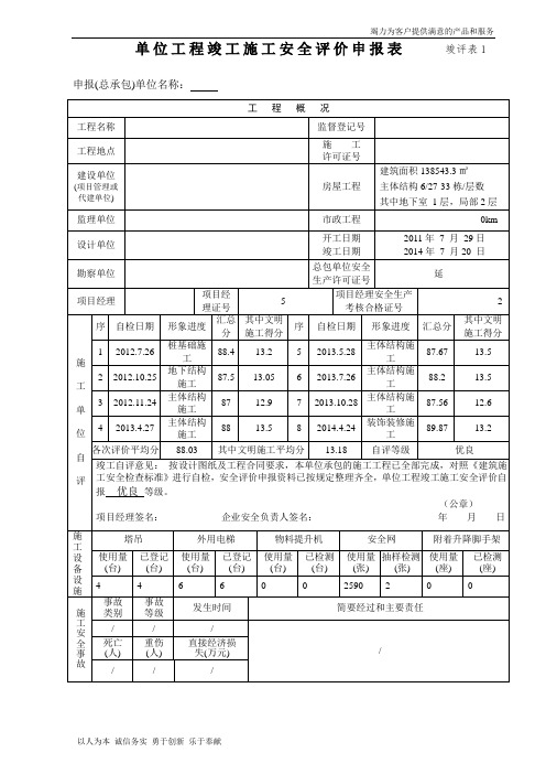 【精品】广州市安全评价书申请表