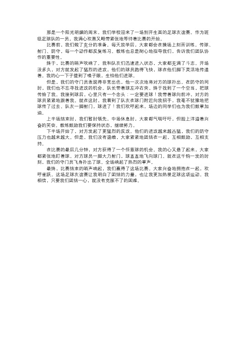 我参加的足球友谊赛