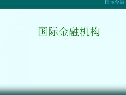 国际金融机构分析(ppt 41页)