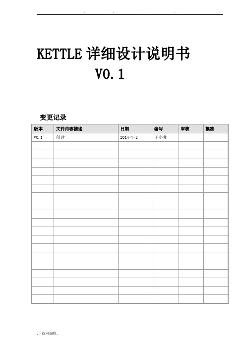KETTLE详细设计说明