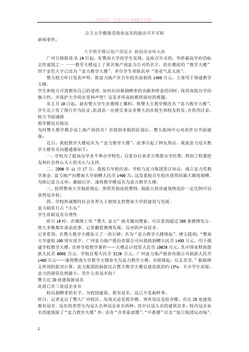 公立大学楼接受商业冠名的做法可不可取 (1)