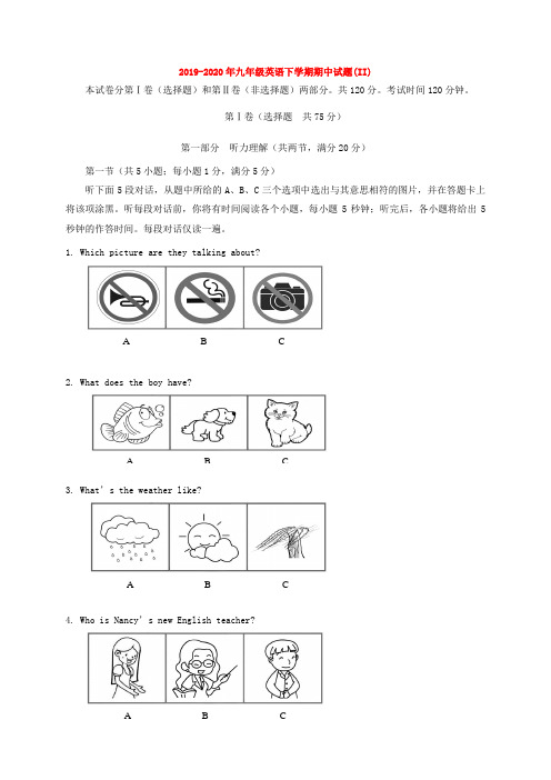 2019-2020年九年级英语下学期期中试题(II)