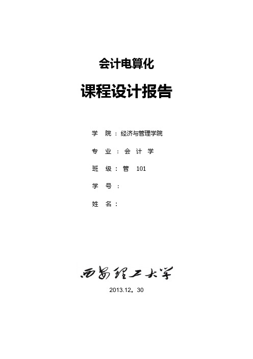 会计电算化课程设计